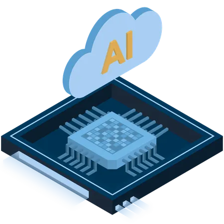 Processador de computação em nuvem  Ilustração