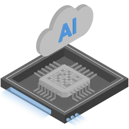 Chip de nuvem ai  Ilustração