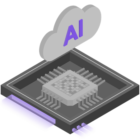 Chip de nuvem ai  Ilustração