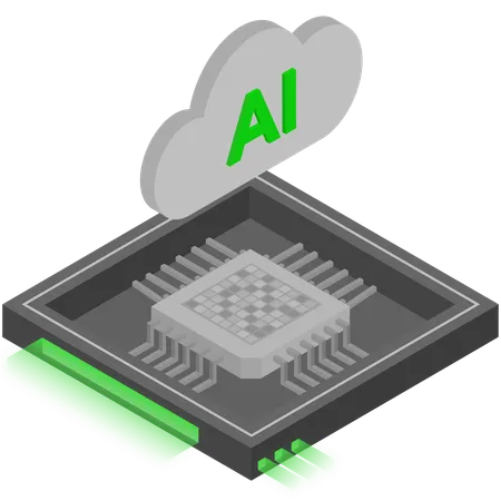 Chip de nuvem ai  Ilustração