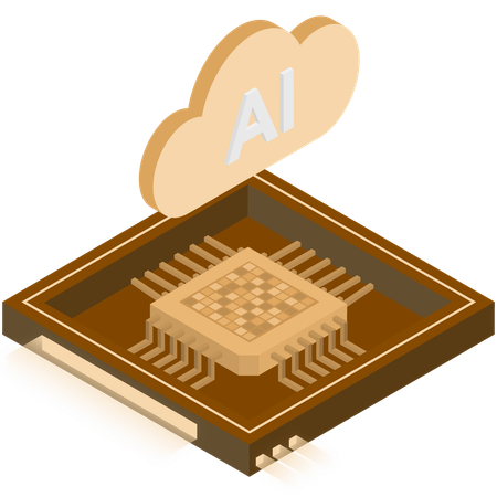 Chip de nuvem ai  Ilustração