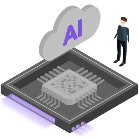 Chip controlado por IA  Ilustración