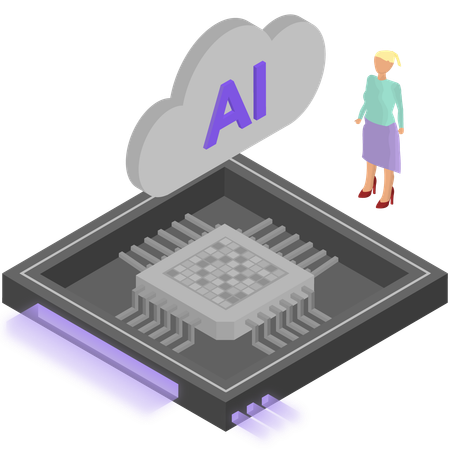 Chip de aprendizado de máquina  Ilustração