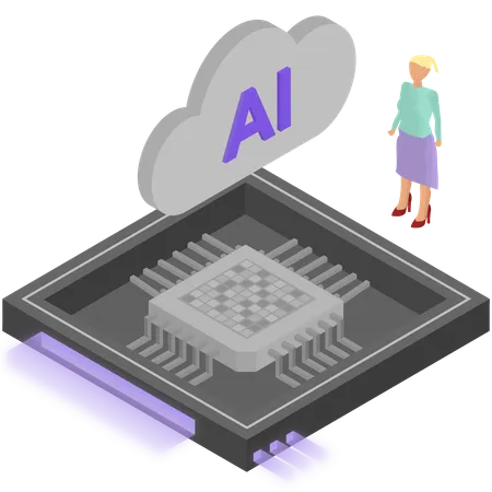 Chip de aprendizado de máquina  Ilustração