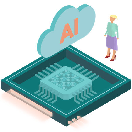 Chip de nuvem ai  Ilustração