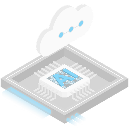 Chip de processador de nuvem ai  Ilustração