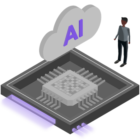 Chip neural de ia  Ilustração