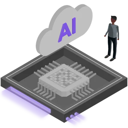 Chip neural de ia  Ilustração