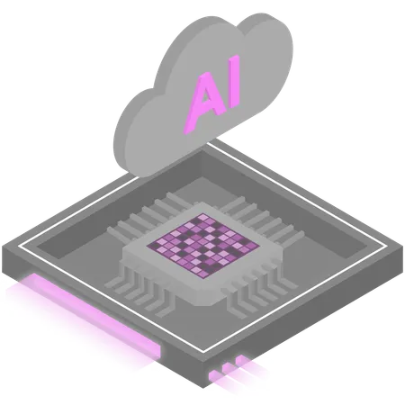 Chip de procesador de nube ai  Ilustración