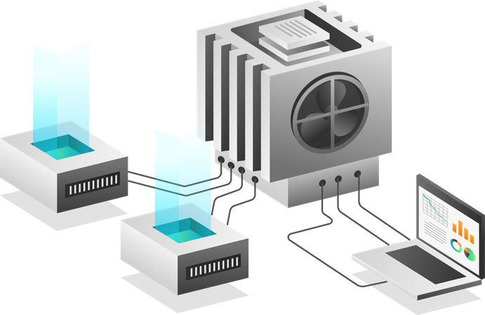 Chip server data network  Illustration