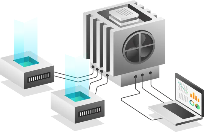 Chip server data network  Illustration