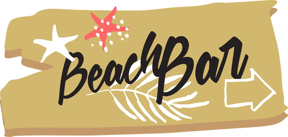 Dirección del bar de la playa  Ilustración
