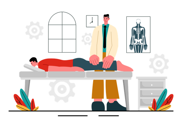 Chiropractor treating patient  Illustration