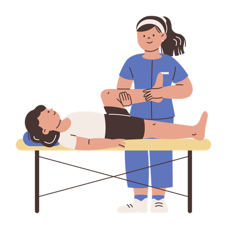 Chiropractor Treating Patient  Illustration