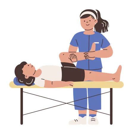 Chiropractor Treating Patient  Illustration