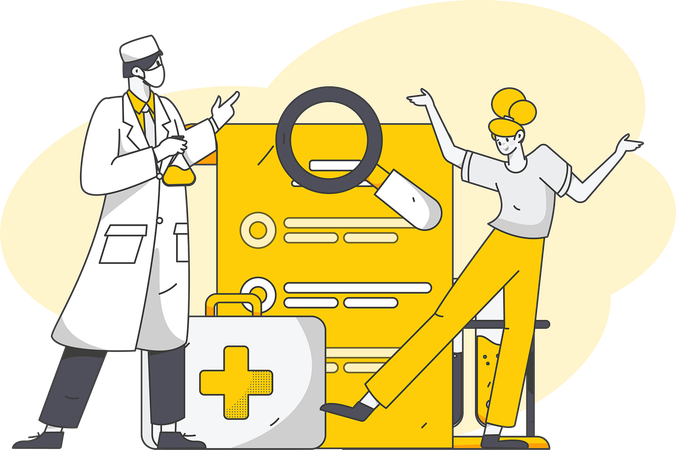 Chirurgen behalten den Gesundheitszustand des Patienten im Auge  Illustration