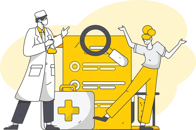 Chirurgen behalten den Gesundheitszustand des Patienten im Auge  Illustration