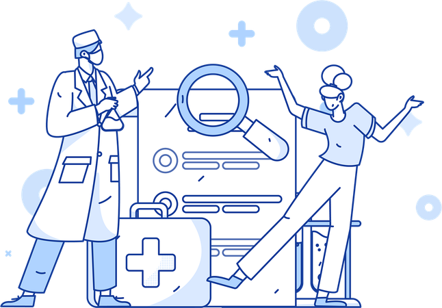 Chirurgen behalten den Gesundheitszustand des Patienten im Auge  Illustration