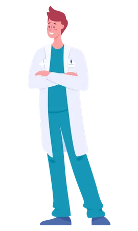 Chirurgien masculin portant une blouse blanche  Illustration