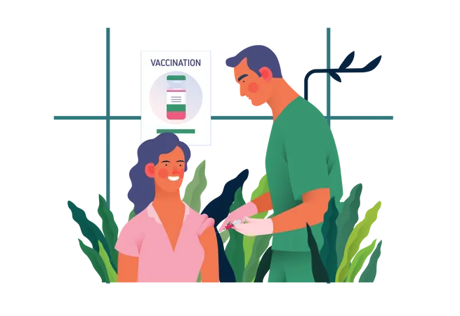 Chirurgien vaccinant un patient  Illustration