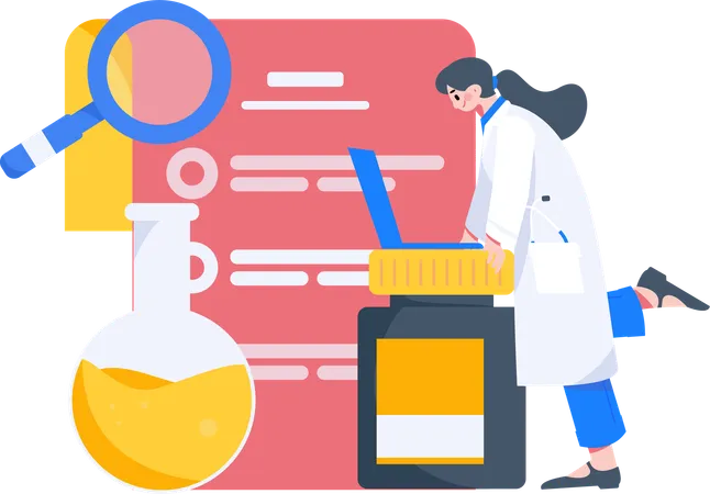 Chirurgin bei der medizinischen Forschung  Illustration