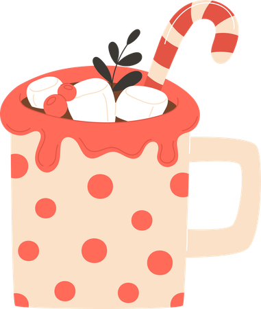 Chocolat chaud de Noël dans une tasse  Illustration