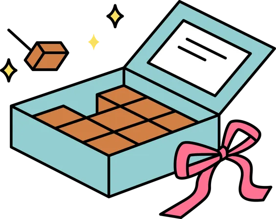 초콜릿 상자 선물  일러스트레이션