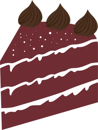 Chocolate Cake with Cream Topping  Illustration