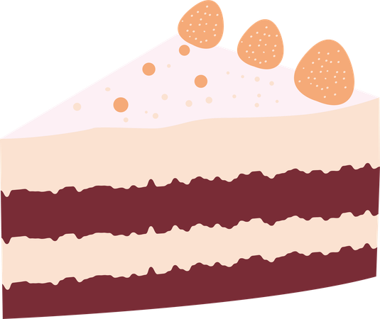 Chocolate Cake with Cream Topping  Illustration