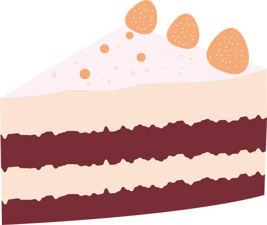 Chocolate Cake with Cream Topping  Illustration