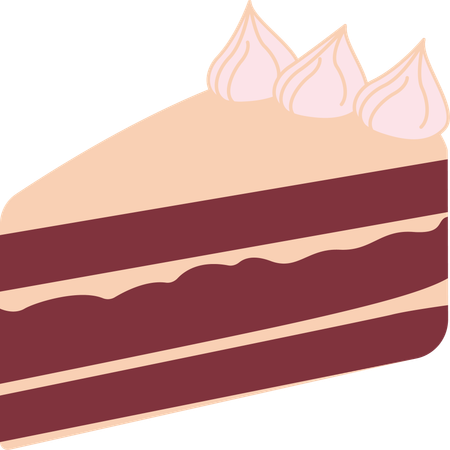 Chocolate Cake with Cream Topping  Illustration