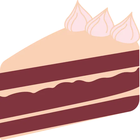 Chocolate Cake with Cream Topping  Illustration