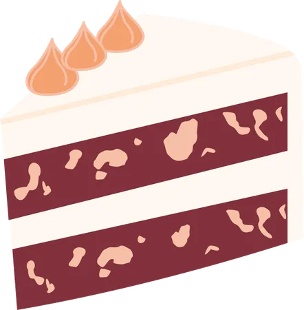 Chocolate Cake with Cream Topping  Illustration