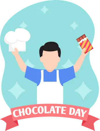 World Chocolate Day Flat Design Illustration 일러스트레이션
