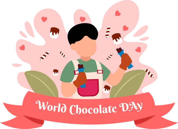 World Chocolate Day Flat Design Illustration 일러스트레이션