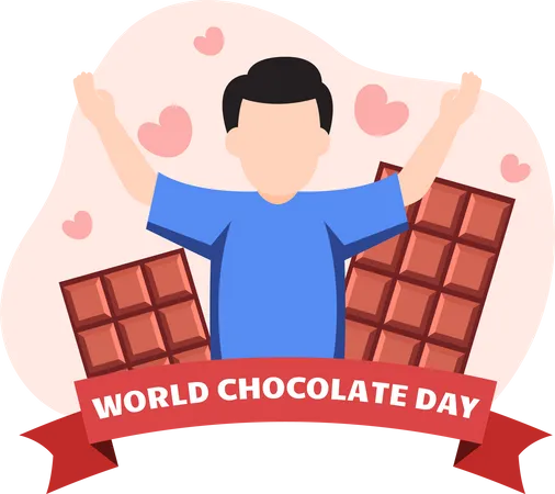 World Chocolate Day Flat Design Illustration Illustration