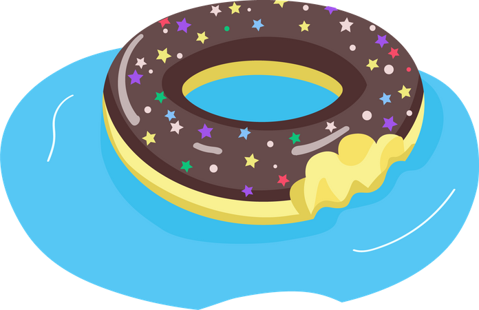 Chocolate donut shaped air mattress  Illustration