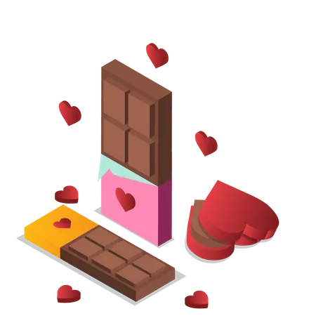 Chocolate de san valentin  Ilustración