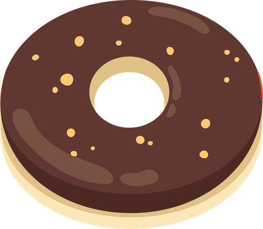 Chocolate Sprinkled Donut  Illustration