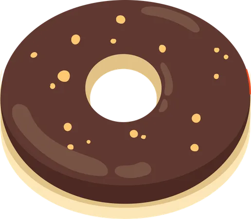 Chocolate Sprinkled Donut  Illustration