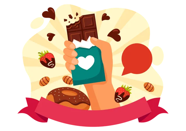World Chocolate Day Celebration Vector Illustration On 7 July With Melted Chocolates And Cake In Flat Cartoon Background Design Illustration