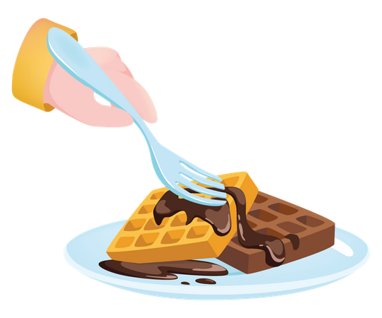 Chocolate Waffle Illustration