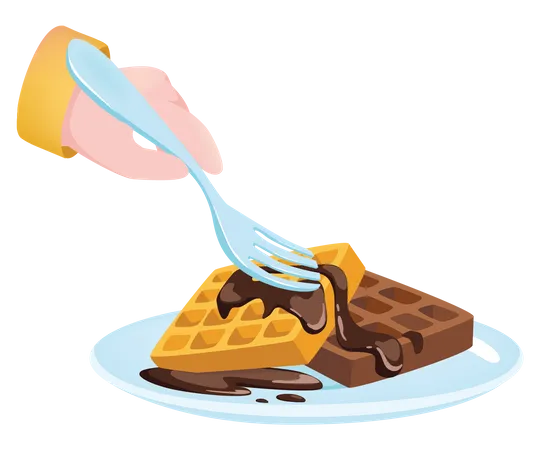 Chocolate Waffle  Illustration
