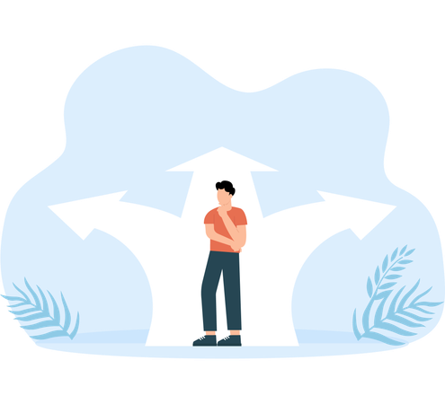 Choice way and Decision business  Illustration