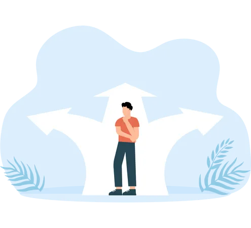Choice way and Decision business  Illustration