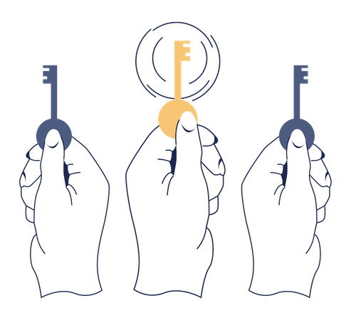 Choose key and making decision  Illustration