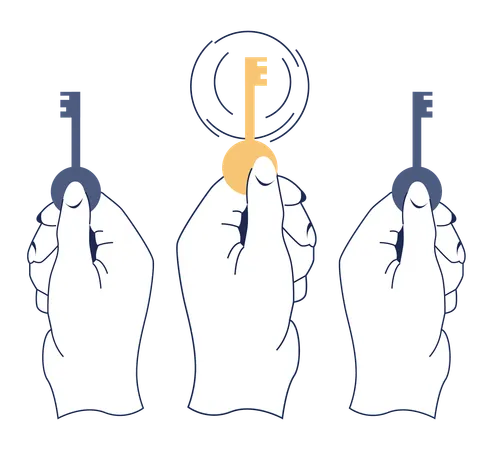 Choose key and making decision  Illustration