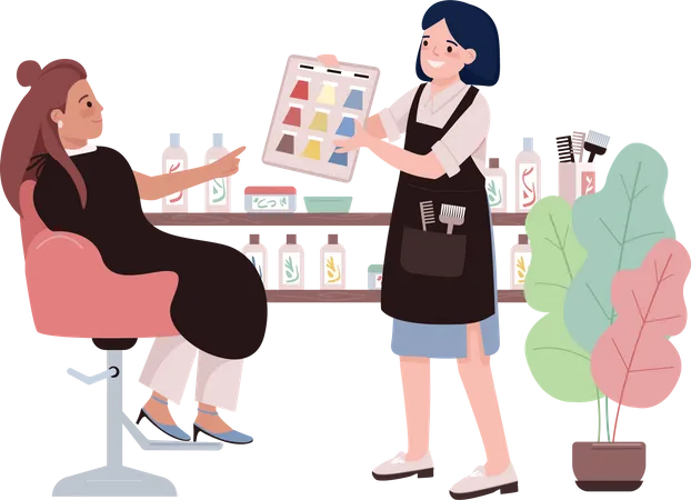 Choosing hair colour  Illustration