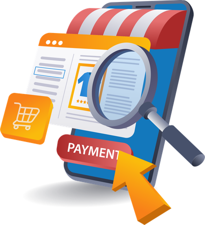 Choosing online payment option  Illustration