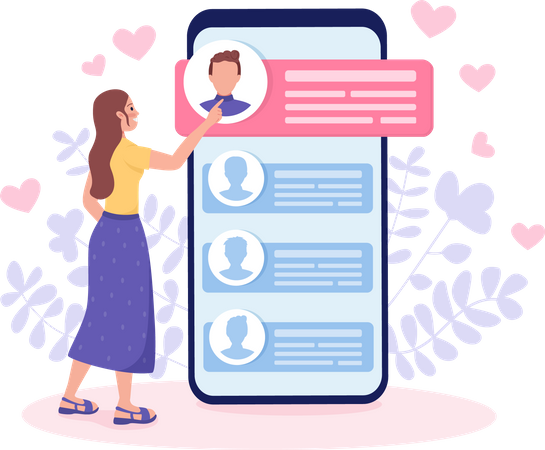 Choosing perfect partner for dating  イラスト
